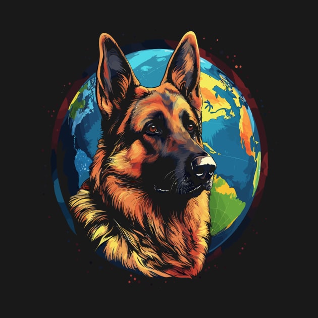 German Shepherd Earth Day by JH Mart