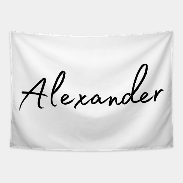 Alexander Name Calligraphy Tapestry by Word Minimalism