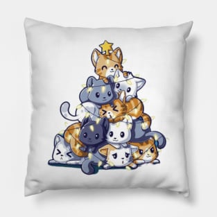 Christmas tree with cats Pillow