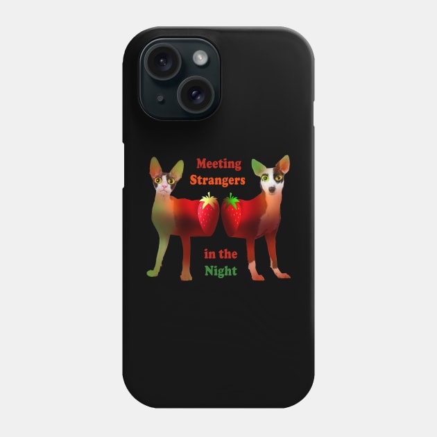 Strangers in the Night. Funny Cat and Dog with Strawberries :) Phone Case by LinoLuno