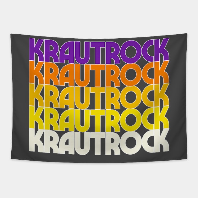 Krautrock - Retro Styled Typography Music Design Tapestry by DankFutura