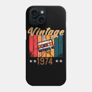 46th Birthday 46 Years Old 46th Vintage Retro cassette Mixtape Music Cassette 1974 Birthday Phone Case