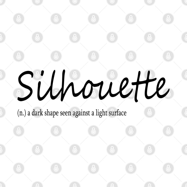 silhouette (n.) a dark shape seen against a light surface by Midhea