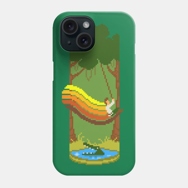 Jungle Jump Retro Pixel Tee Phone Case by SuperFX