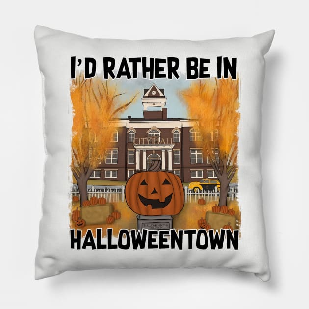 I'd rather be in Halloweentown Pillow by Coffee And