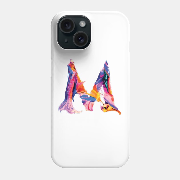 Colorful Painted Initial Letter M Phone Case by Artifyio