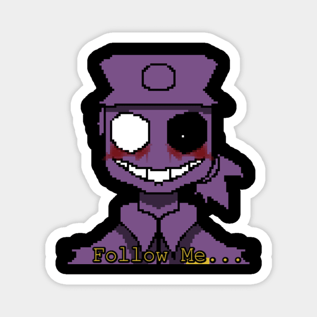 Purple Guy Follow Me Pixle Magnet by VALMEZA602