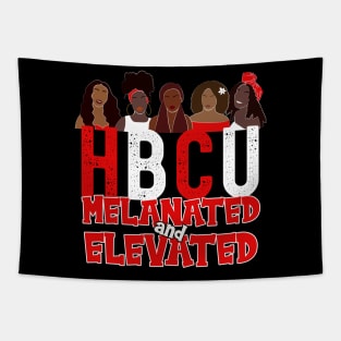 Red and White HBCU Melanated Educated Tapestry