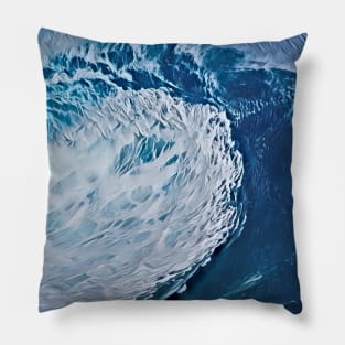 Big Blue Ocean Wave Pillow