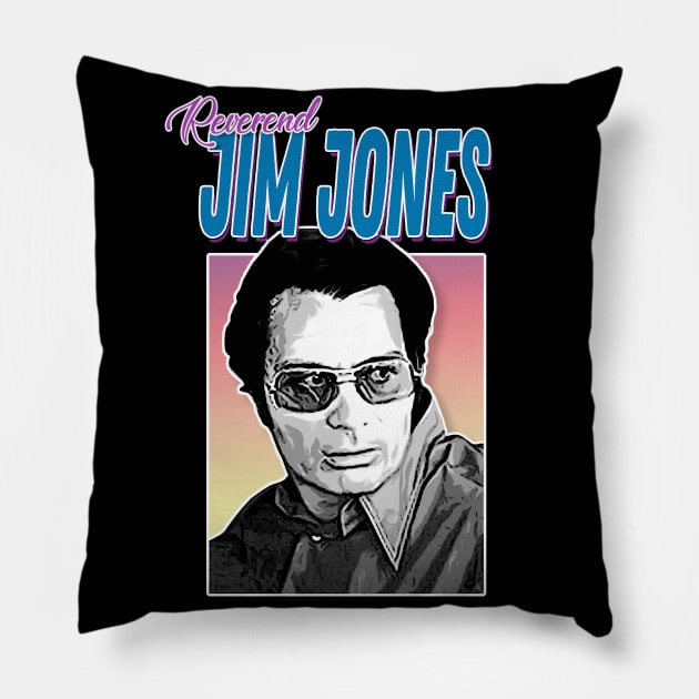 Reverend Jim Jones/Jonestown Massacre Aesthetic Tribute Design Pillow by DankFutura