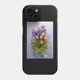 The Gift from Ariel. Irises, Tulips and Mimosa. Phone Case