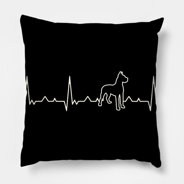 Great Dane Dog EKG Heart Beat Pillow by bridgewalker