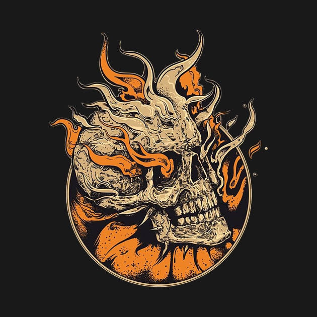 skull fire by marzipancreates