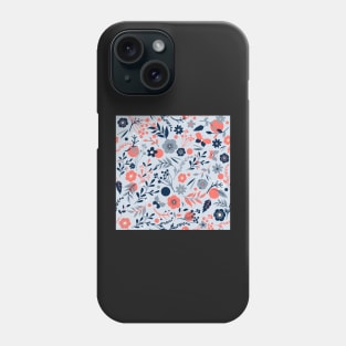 summer meadow | coral + blue Phone Case