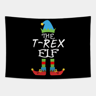 The t rex Elf Matching Family Group Christmas Party SANTA Tapestry