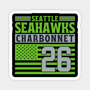 Seattle Seahawks Charbonnet 26 American Flag Football Magnet