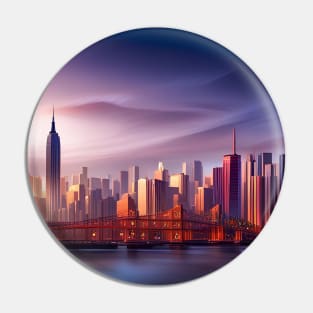 Manhattan skyline at sunset Pin