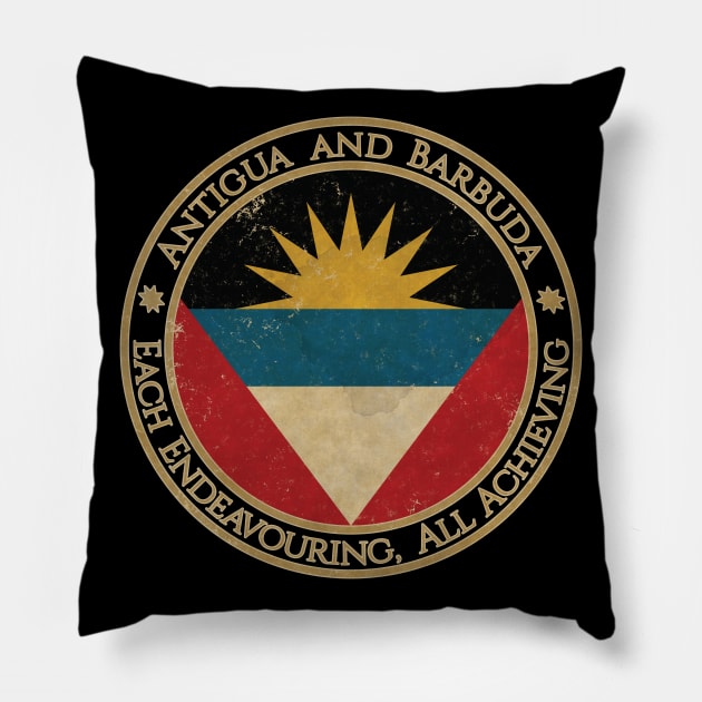 Vintage Antigua and Barbuda USA North America United States Flag Pillow by DragonXX