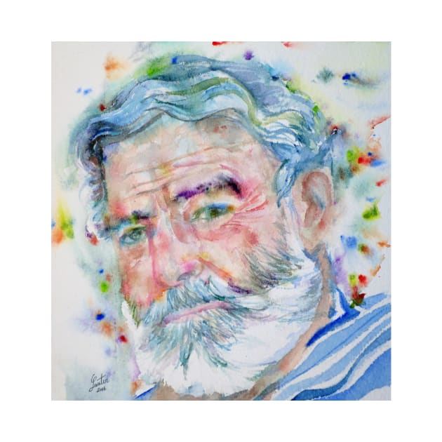 ERNEST HEMINGWAY watercolor portrait .6 by lautir