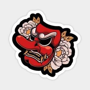 JAPANESE TENGU MASK ILLUSTRATION Magnet