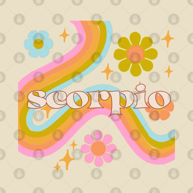 Scorpio 70s Rainbow with Flowers by Deardarling