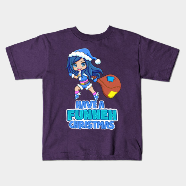 Funneh In A Blue Santa Outfit Funneh Kids T Shirt Teepublic - funnehcakes roblox password