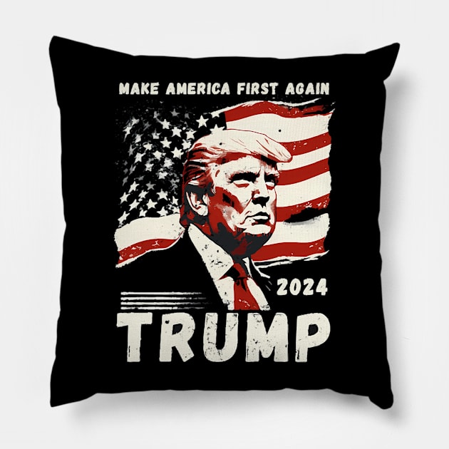 Donald Trump 2024 Pillow by OrigamiOasis