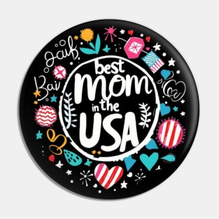 Best Mom in the USA, mothers day gift ideas, american flag Pin