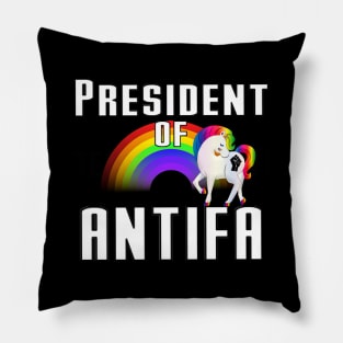 President of ANTIFA black power rainbow unicorn Pillow