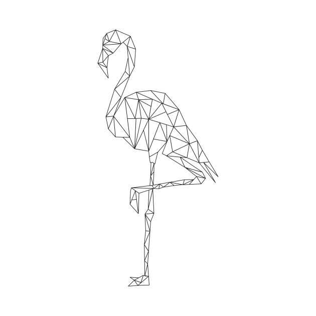 Geometric Line Art Flamingo by partimesloth