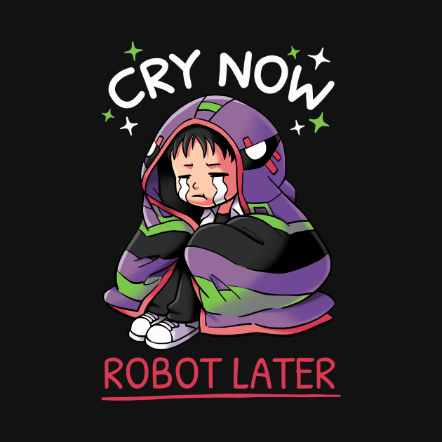 Cry Now, Robot Later // Shinji Ikari, Evangelion, Anime by Geekydog