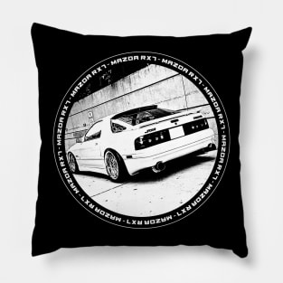 MAZDA RX-7 FC Black 'N White 4 (Black Version) Pillow