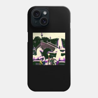 Rocking Horses by a Bridge with a Fountain (Lucy in the Sky Inspired) Phone Case