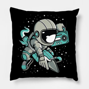 Astronaut Flying with Rocket Pillow