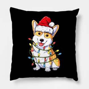 Corgi light Christmas Pillow