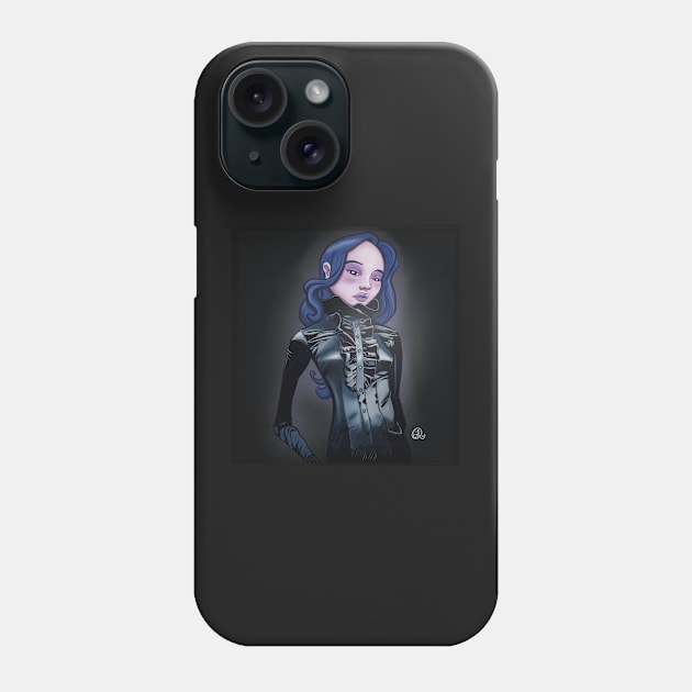 Blue gothic girl Phone Case by oscarsanchez