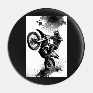 Dirt bike cool wheelie white background Pin