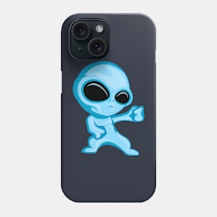 blue little alien standing up Phone Case