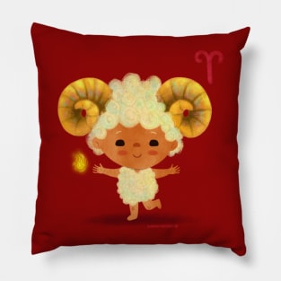 Aries Cute Zodiac Sign Pillow