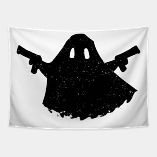 Ghost with a gun (black version) Tapestry