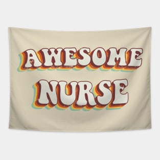 Awesome Nurse - Groovy Retro 70s Style Tapestry