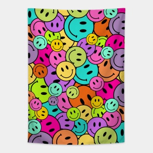 Fun Colorful Smileys - Keep Smiling! Tapestry