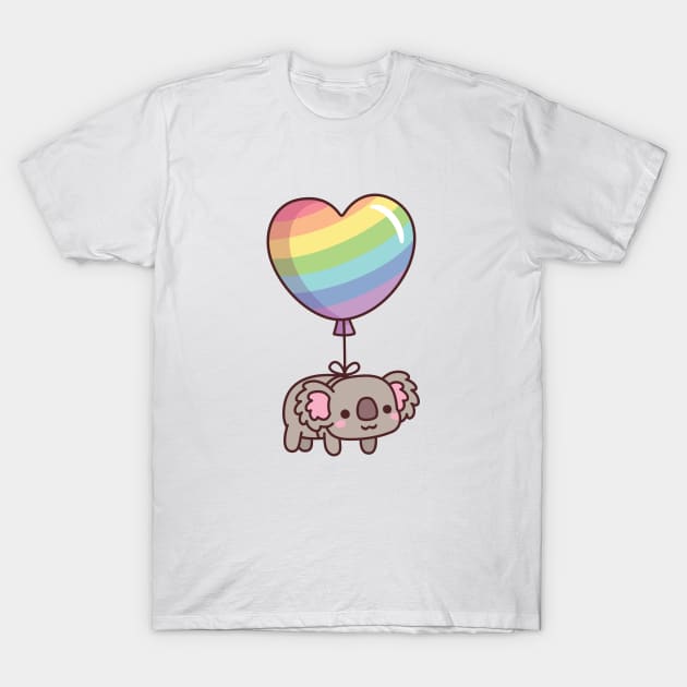 Cute Koala Bear With Rainbow Heart Balloon - Cute Koala - Posters