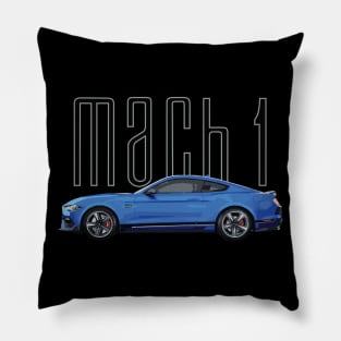 Mach 1 S550 Mustang GT 5.0L V8 Antimatter Blue Car Pillow