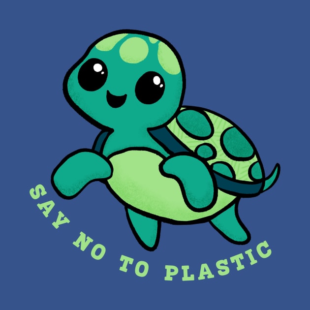 Sea Turtle Say No to Plastic by Midnight Pixels