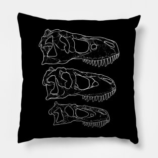 Daspletosaurus Tarbosaurus Tyrannosaurus Rex fossil skulls Pillow