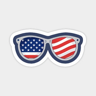 USA Flag Sunglasses Magnet