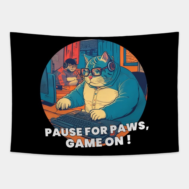 Pause for Paws, Game On Tapestry by Shirtsy