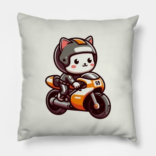 superbike cat racer Pillow
