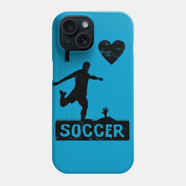 I Love Soccer soccer player Phone Case by Lomitasu